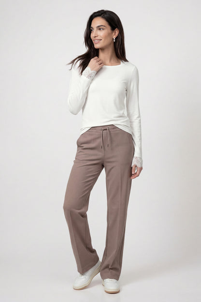 Monari Wide Leg Trousers Taupe