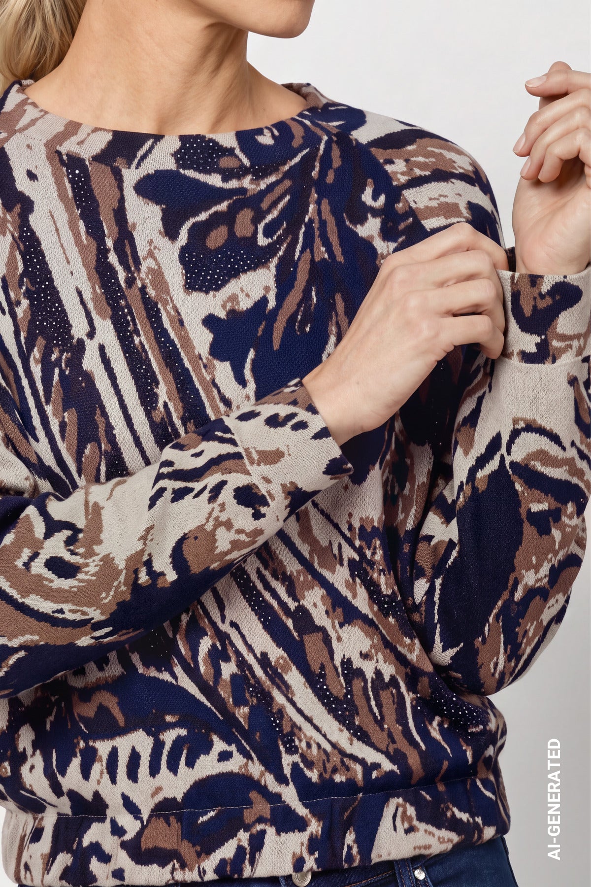 Monari Paisley Pullover Classic Navy