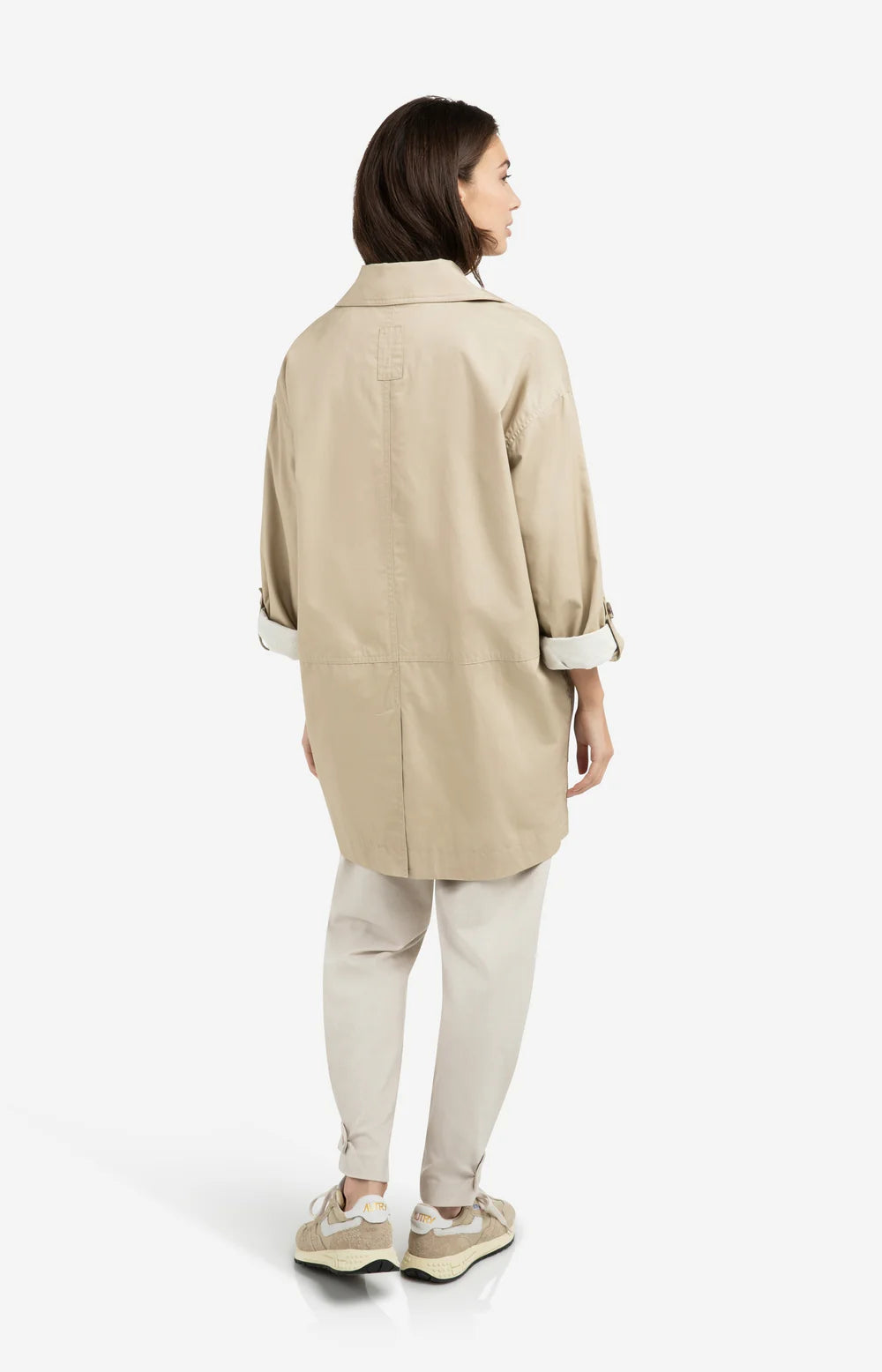YAYA Oversized Cotton Jacket Sandstone Beige