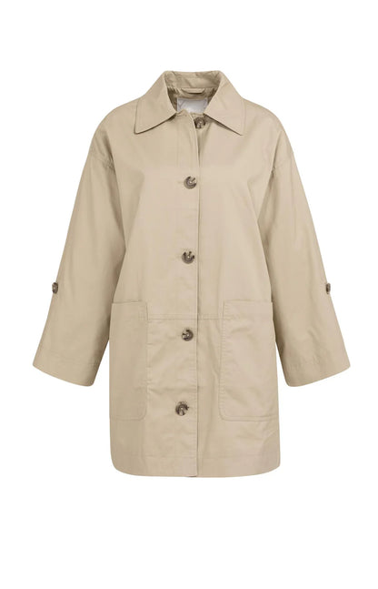 YAYA Oversized Cotton Jacket Sandstone Beige