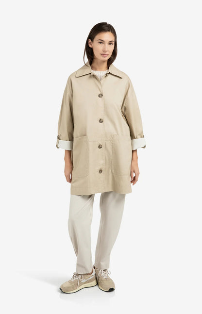 YAYA Oversized Cotton Jacket Sandstone Beige