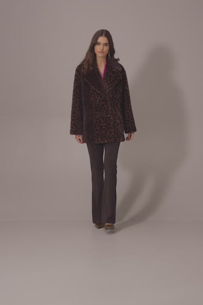 Joseph Ribkoff Faux Fur Leopard Coat
