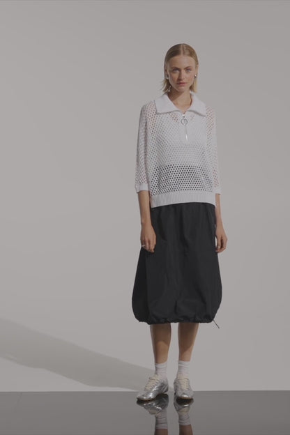 Joseph Ribkoff Boxy Half Zip Vanilla