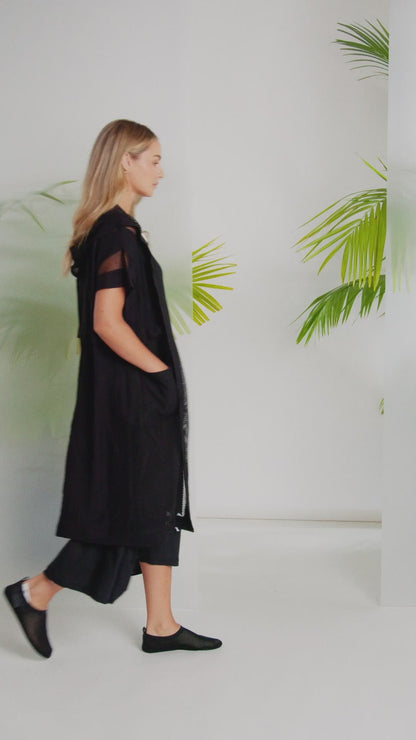 NAYA Round Neck Dress Black/White