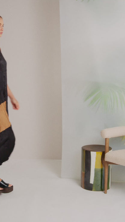 NAYA Crushed Dress Black/off white