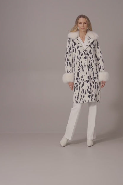 Joseph Ribkoff Feather Yarn Coat