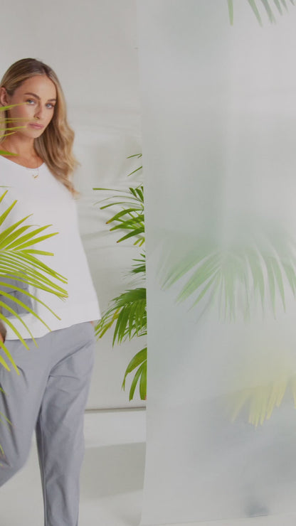 NAYA Round Neck Top White/Dove
