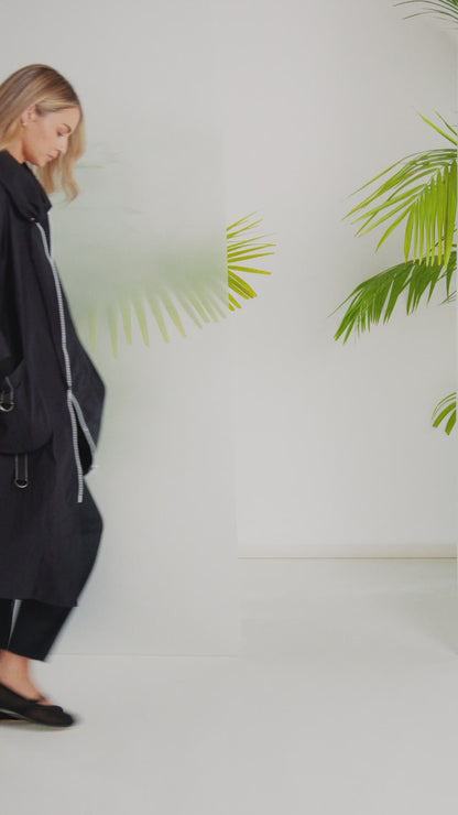 NAYA Long Hooded Coat Black