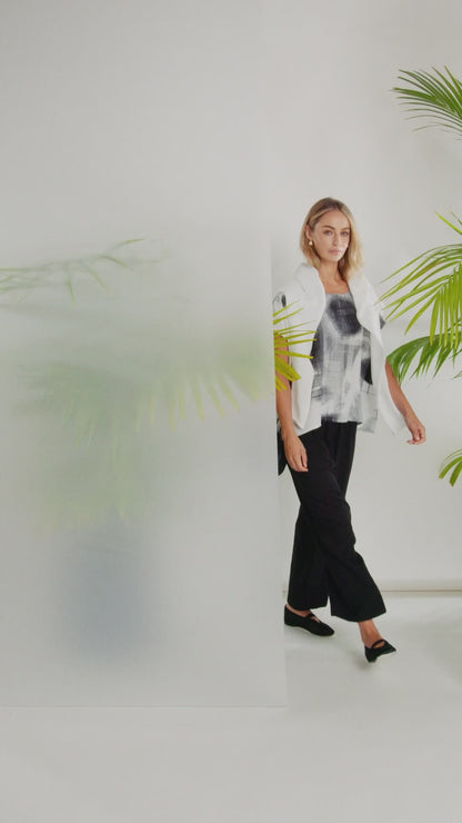NAYA  Blurred Faded Spot Top White/Black