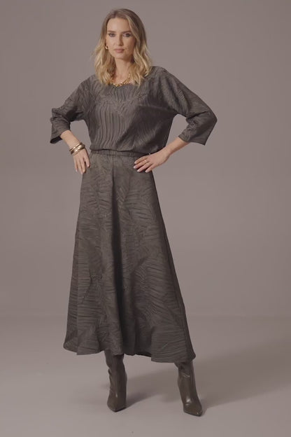 Joseph Ribkoff Pleated Satin Skirt