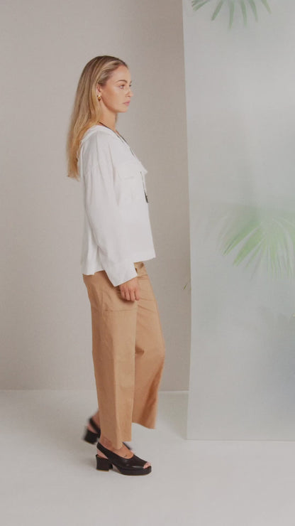 NAYA Wide Leg Trouser Biscuit