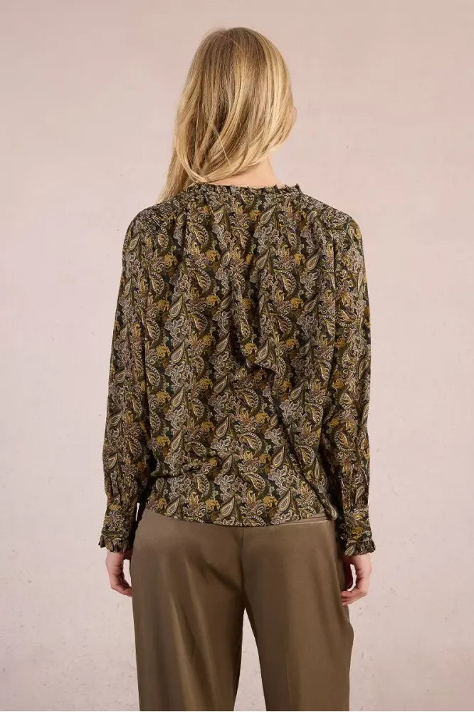 Molly Bracken Khaki Printed Blouse