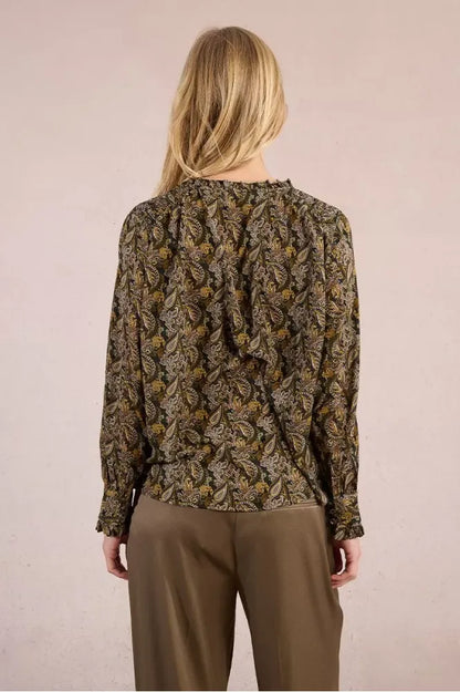 Molly Bracken Khaki Printed Blouse