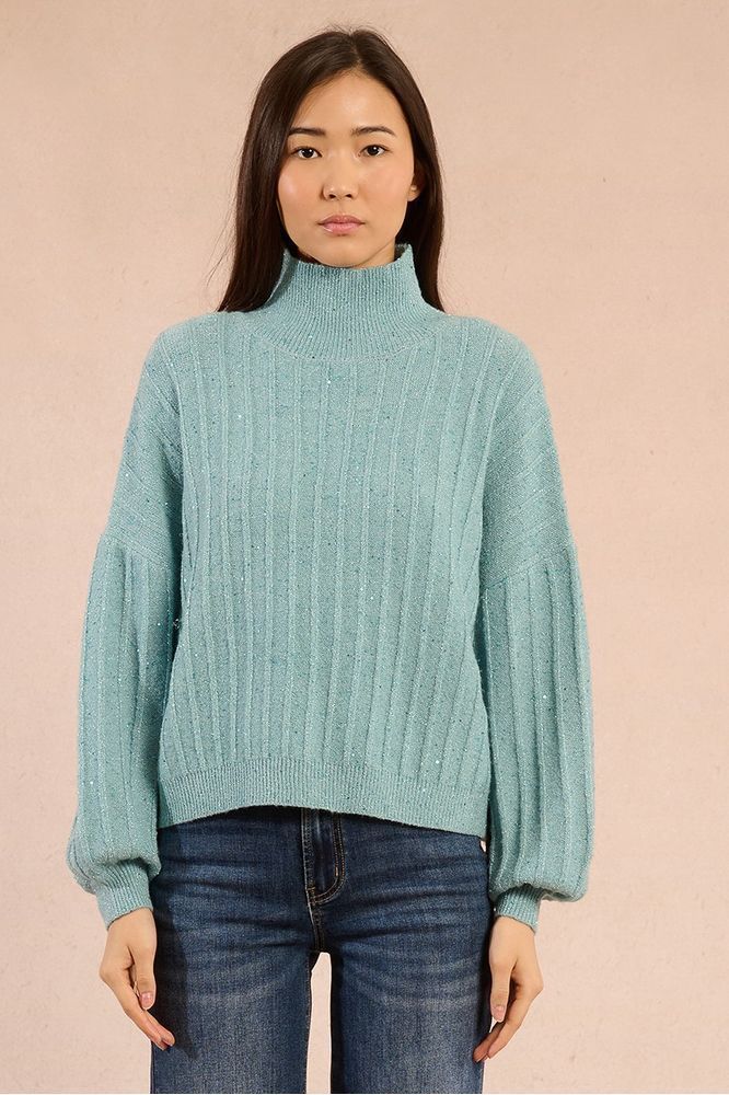 Molly Bracken Aqua Blue Knitted Sweater