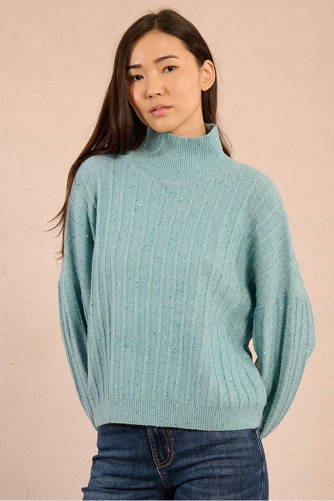 Molly Bracken Aqua Blue Knitted Sweater