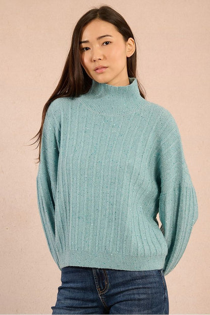 Molly Bracken Aqua Blue Knitted Sweater