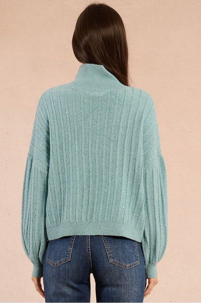 Molly Bracken Aqua Blue Knitted Sweater