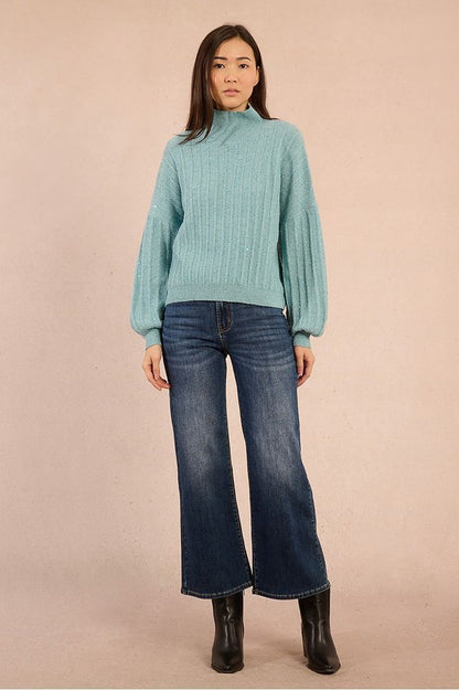 Molly Bracken Aqua Blue Knitted Sweater