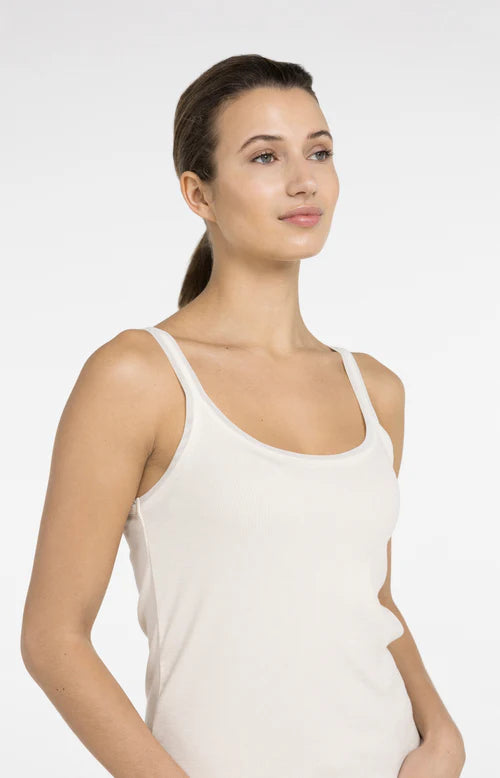 YAYA Mesh Detail Vest Top Creme Beige