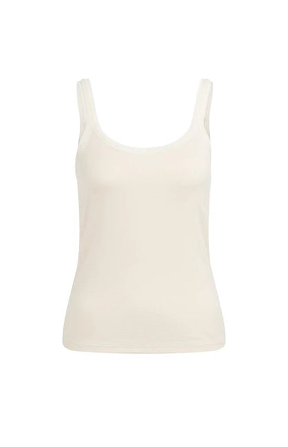 YAYA Mesh Detail Vest Top Creme Beige