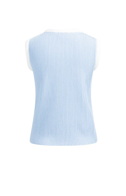 YAYA Sleeveless Ribbed Sweater Ice Blue
