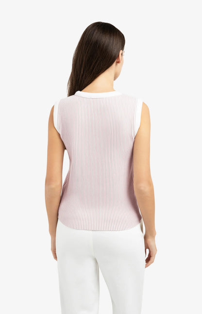 YAYA Sleeveless Ribbed Sweater Grey Lilac