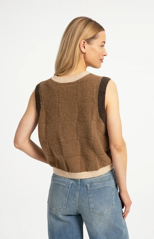 YAYA Spencer Vest Otter Brown Dessin