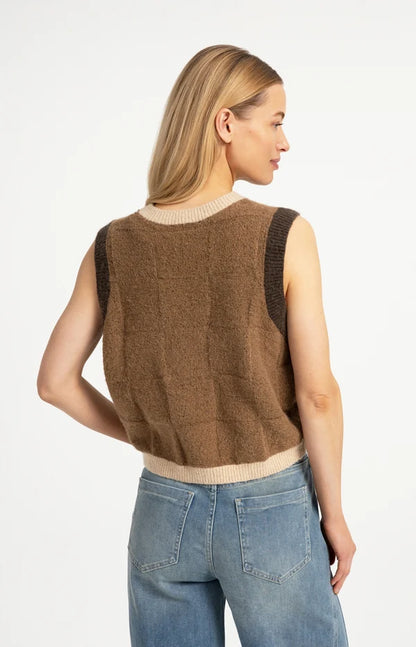 YAYA Spencer Vest Otter Brown Dessin