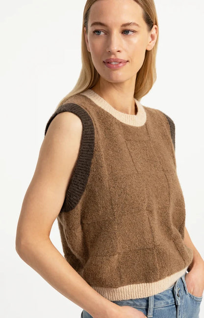 YAYA Spencer Vest Otter Brown Dessin