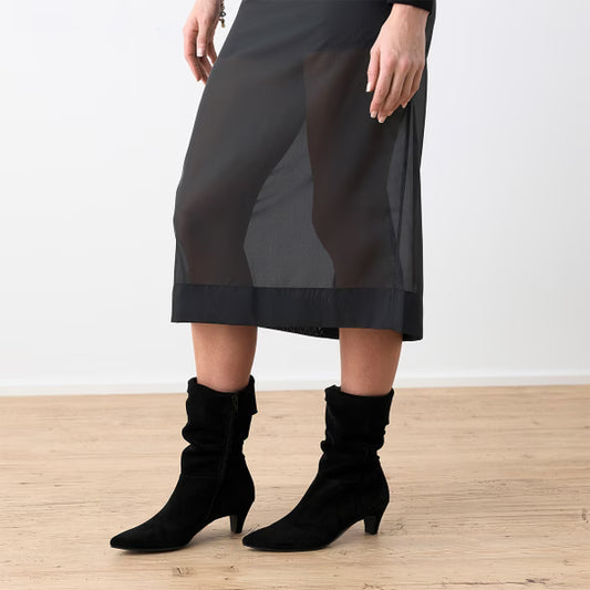 Paul Green Soft Suede Boots-Black