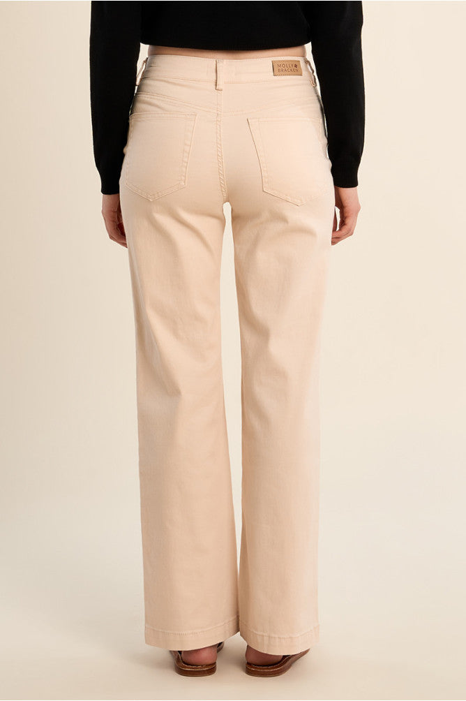 Molly Bracken Straight Trousers Cream