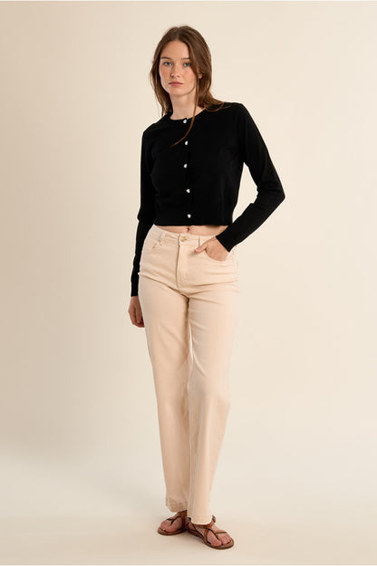 Molly Bracken Straight Trousers Cream