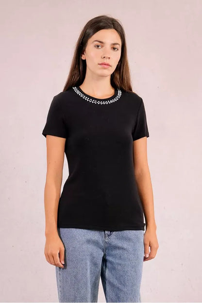 Molly Bracken Beaded Neck T-Shirt