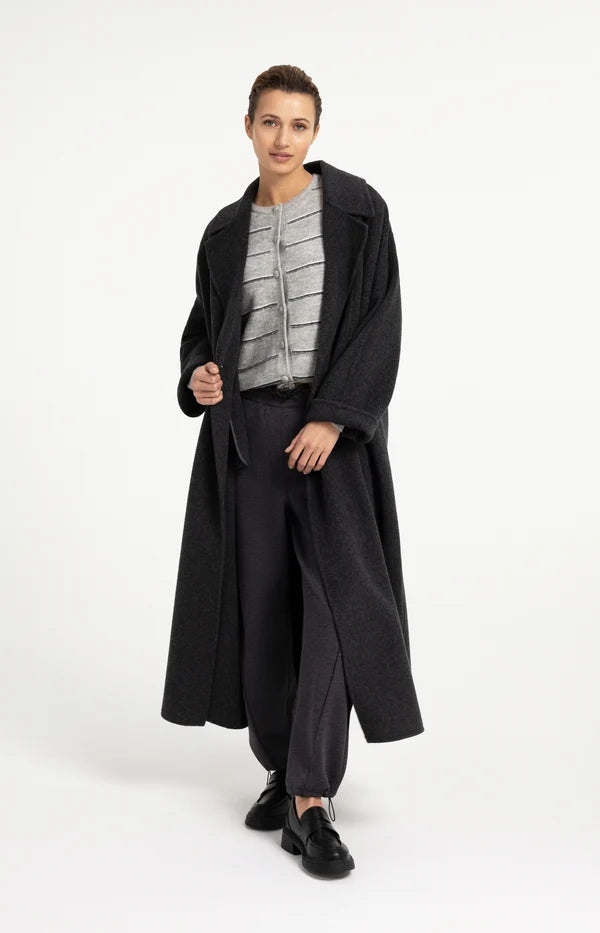 YAYA Stripe Cardigan Medium Grey Melange