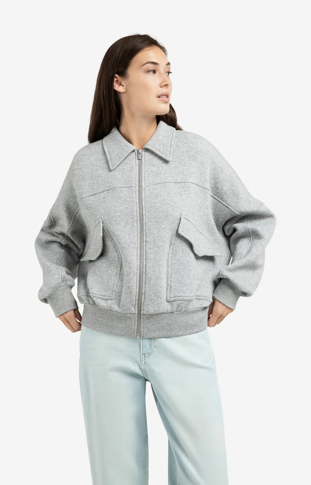 YAYA Sweat Jacket Iron Grey Melange