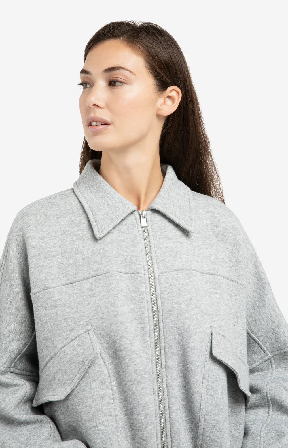 YAYA Sweat Jacket Iron Grey Melange