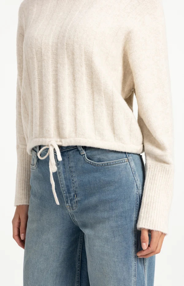 YAYA Rib Sweater Off White Melange