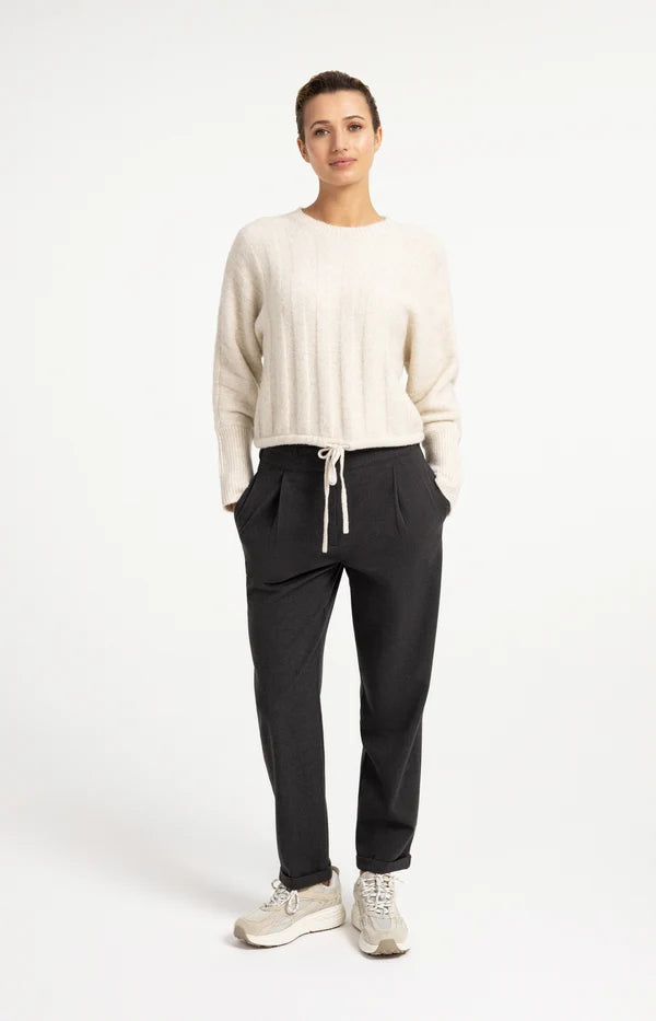 YAYA Rib Sweater Off White Melange
