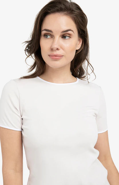 YAYA Contrast Trim T-Shirt Grey Lilac