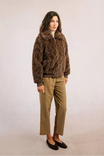 Molly Bracken Brown Faux Fur Jacket