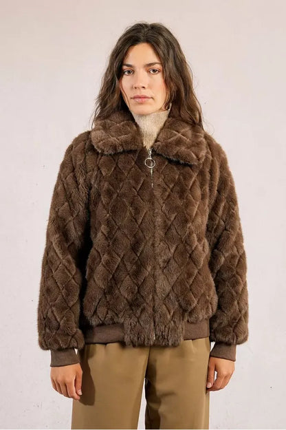 Molly Bracken Brown Faux Fur Jacket