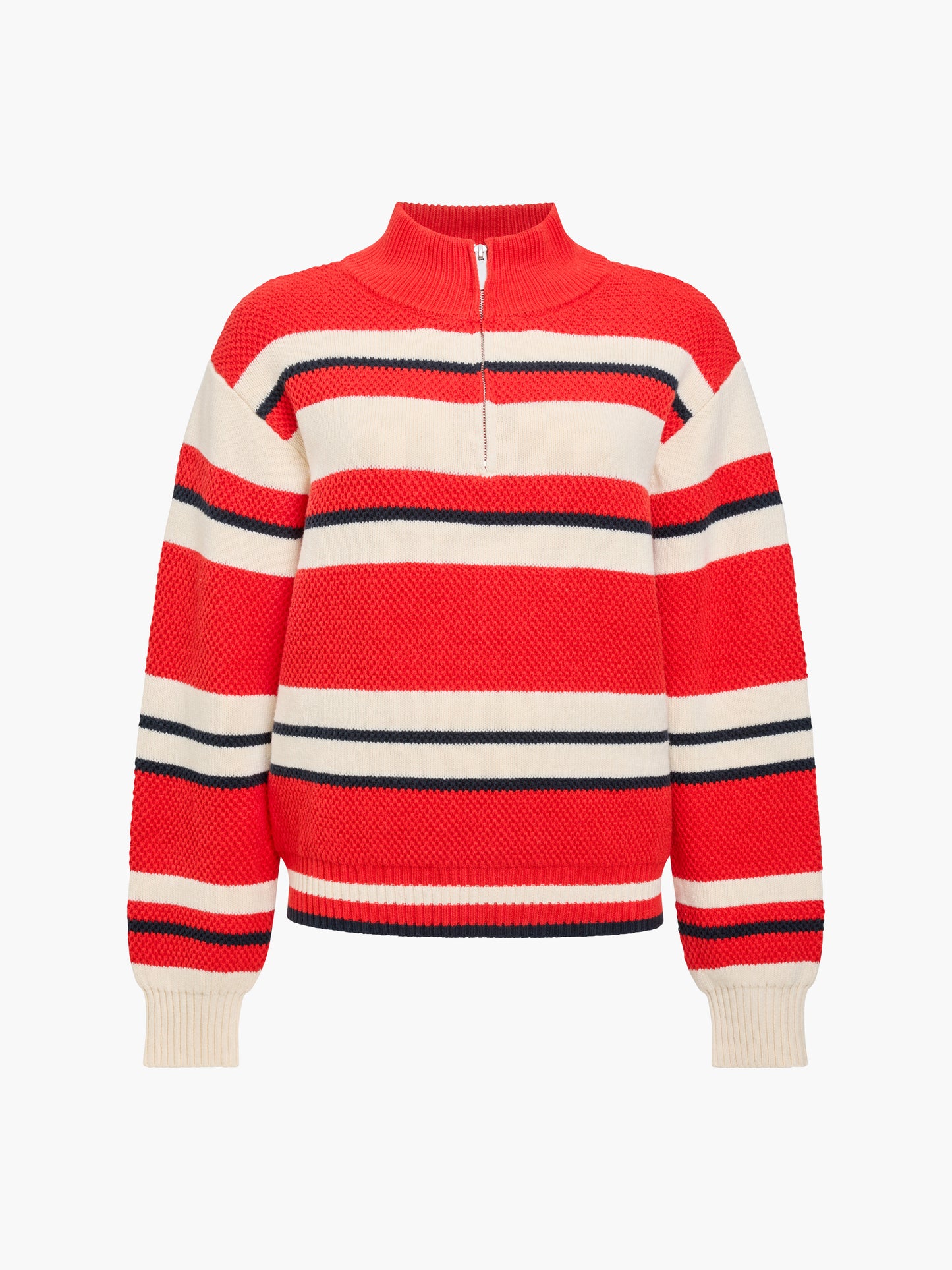 French Connection Varli Stripe Jumper Porc Crm/Rouge Red