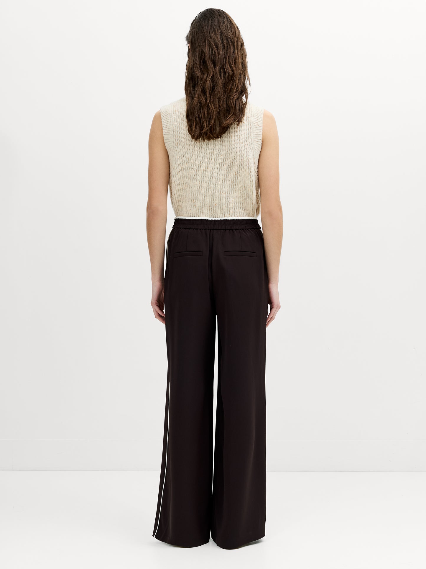 French Connection Vinnie Wide Leg Trouser- Moch Brown