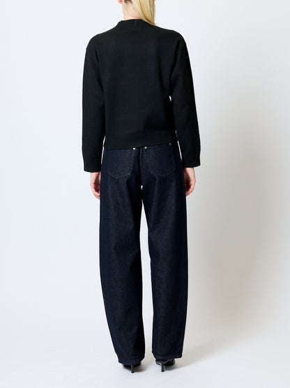 French Connection Oriana Floral Neck Jumper Blk/ Khaki Multi