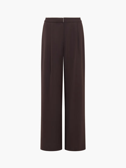 French Connection Vinnie Wide Leg Trouser- Moch Brown