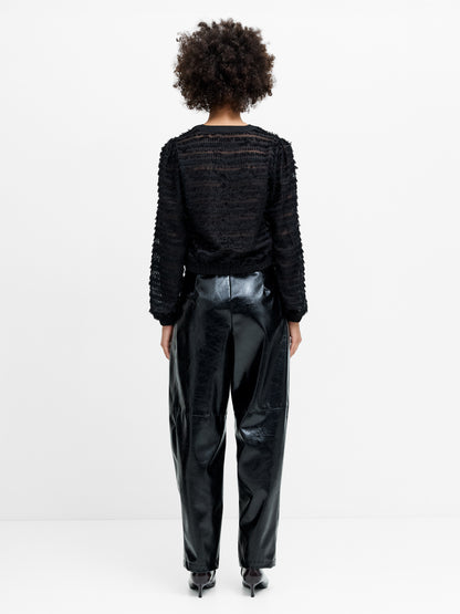 French Connection Alana Textured Blouse Black