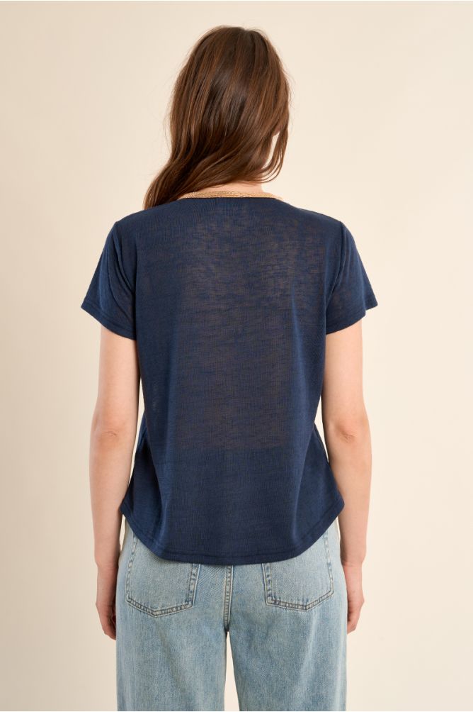 Molly Bracken V-Neck Tee Navy