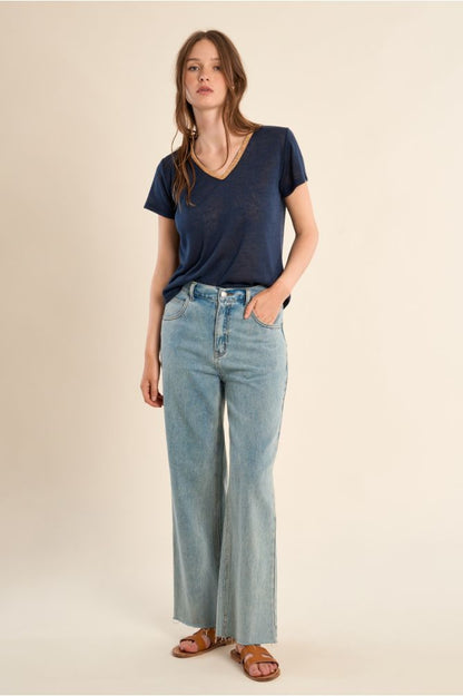 Molly Bracken V-Neck Tee Navy