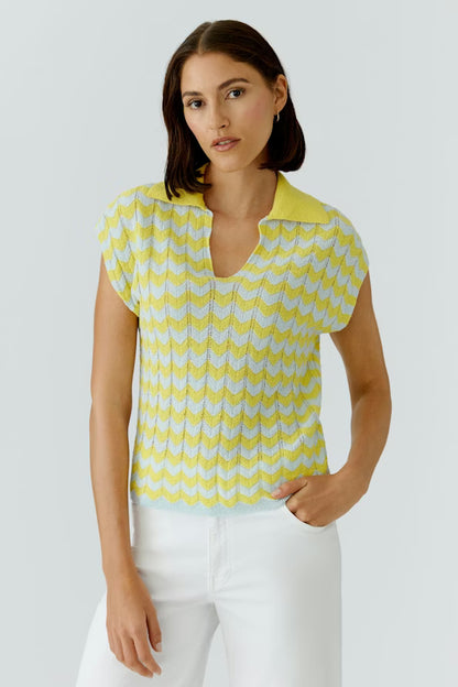 Oui V-Neck Stripe 97550