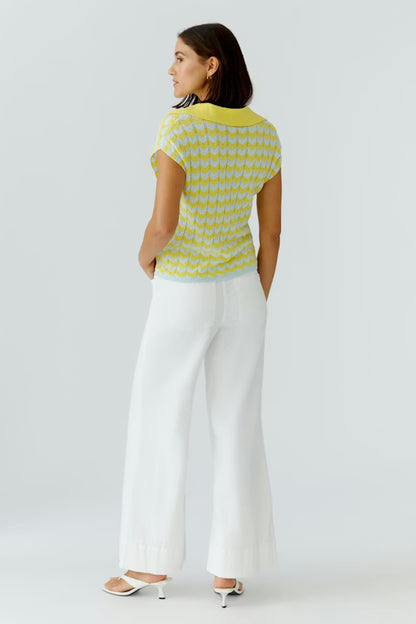 Oui V-Neck Stripe 97550